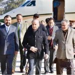 Chief Minister Balochistan Mir Sarfaraz Ahmad Bugti welcomes Prime Minister Muhammad Shehbaz Sharif at Quetta Airport