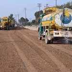 A view of construction work of 10th avenue under process in the Federal Capital