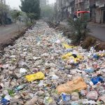 A view of nullah filled with garbage at New Green Town area near Millat Road creating environmental problems and needs the attention of concerned authorities
