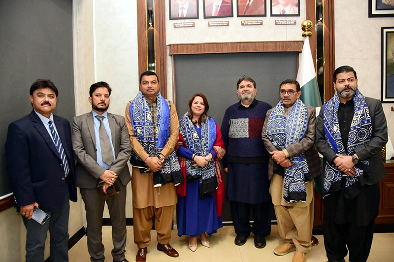 A Group photo with Chairman Senate Standing Committee on Cabinet Secretariat Senator Rana Mahmood-ul-Hassan after chairing meeting at Sindh Assembly