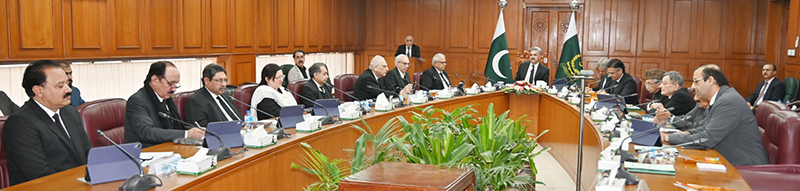 The Hon’ble Chief Justice of Pakistan, Mr. Justice Yahya Afridi, chairs a meeting of the Judicial Commission of Pakistan at the Supreme Court in the federal capital