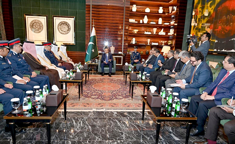 President Asif Ali Zardari in a meeting with Lieutenant General Shaikh Rashid bin Abdullah Al Khalifa, Minister for Interior of Bahrain