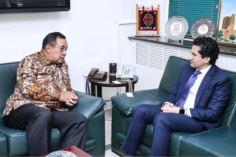 Federal Minister for Petroleum, Ali Pervaiz Malik in a meeting with the Ambassador of Indonesia to Pakistan, Mr. Chandra Warsenanto Sukotjo