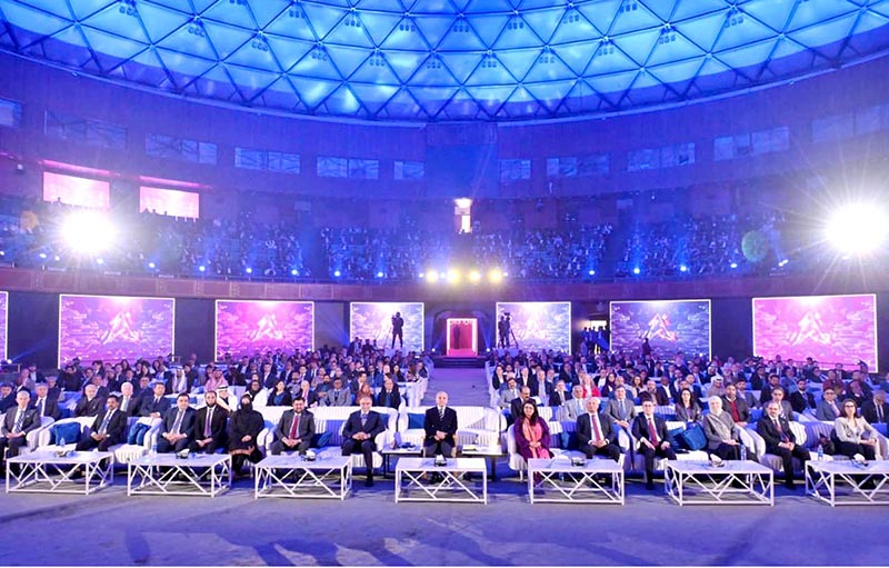 Prime Minister Muhammad Shehbaz Sharif at the inaugural ceremony of "Al Indus Week"