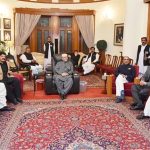 President Asif Ali Zardari meeting party’s local leadership and former ticket holders at the residence of former Governor Punjab, Makhdoom Ahmed Mahmood